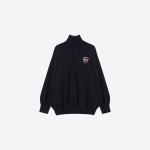 Badge Half Placket Sweater